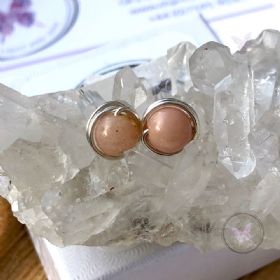 Sunstone Silver Stud Earrings